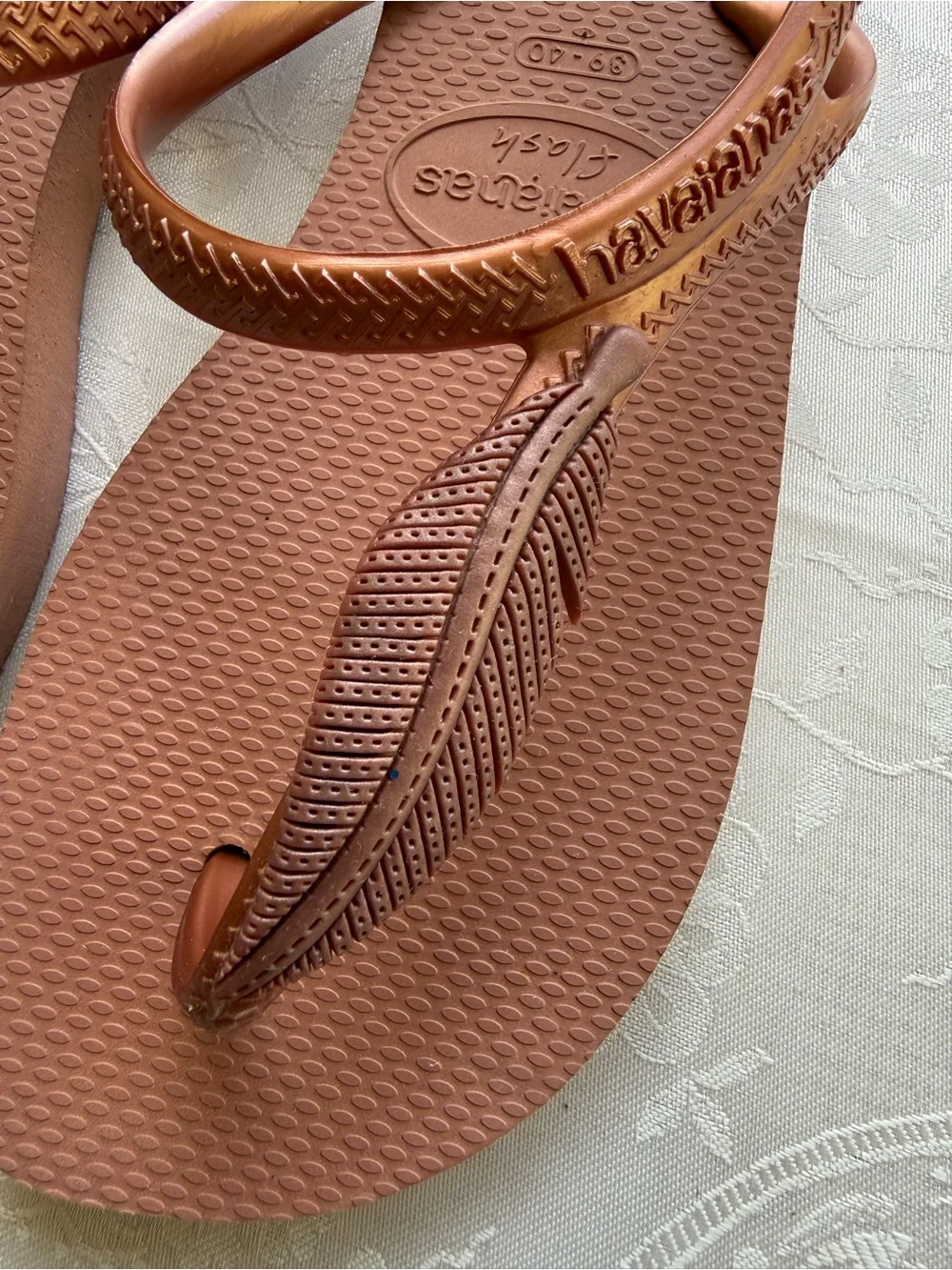 Havaianas Flash Urban Women’s Size 7/8 Metallic Copper Blush Flip Flop Sandals